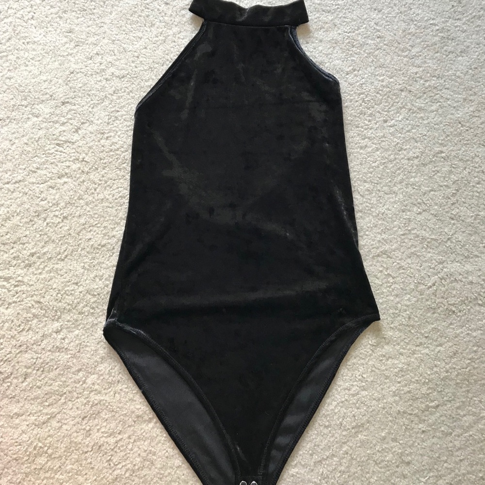 Forever 21 Black velvet bodysuit